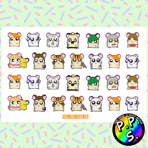 Lámina de Stickers 84 Hamtaro