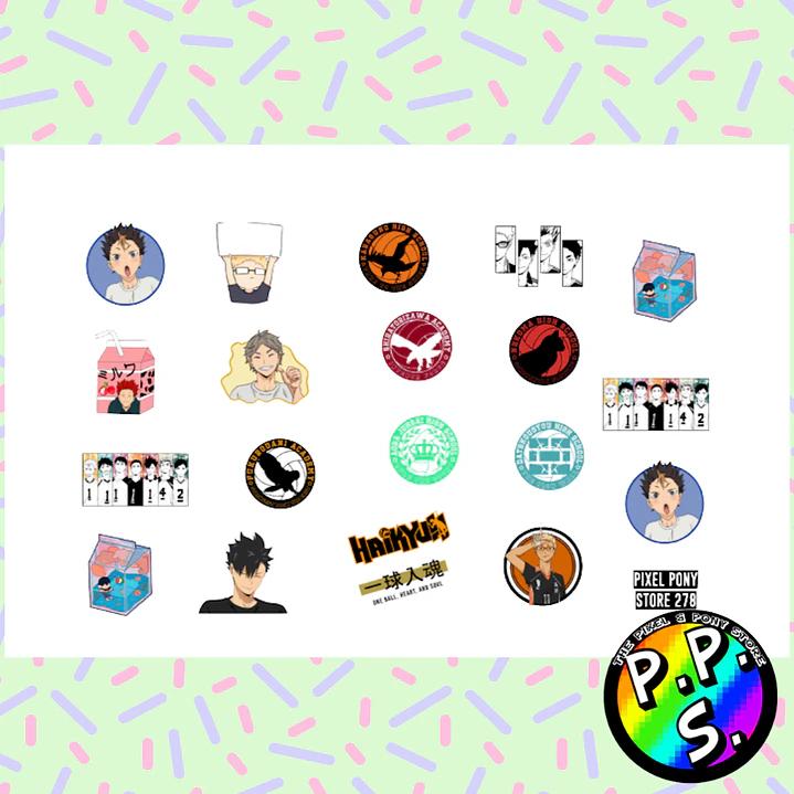 Lámina de Stickers 278 Haikyuu!! 1