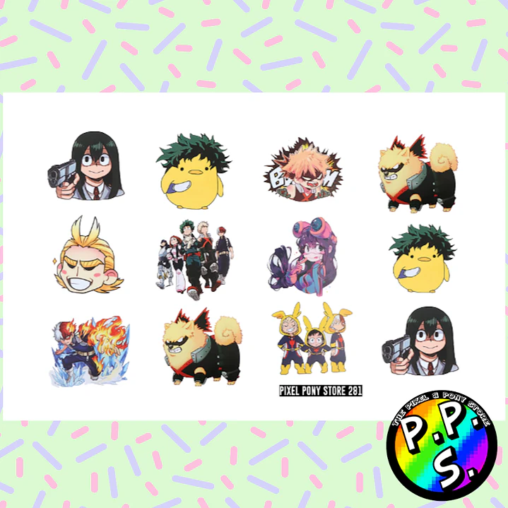 Lámina de Stickers 281 My Hero Academia 1