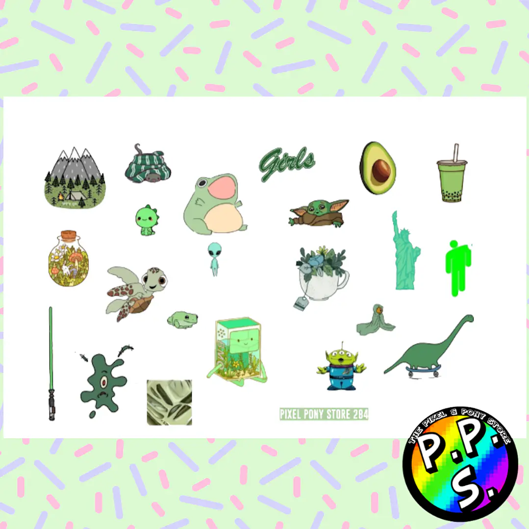 Lámina de Stickers 284 Green 1