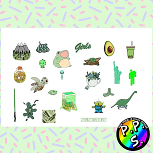 Lámina de Stickers 284 Green