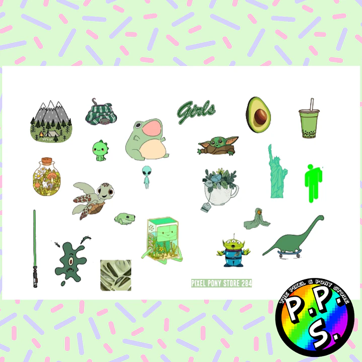 Lámina de Stickers 284 Green 1