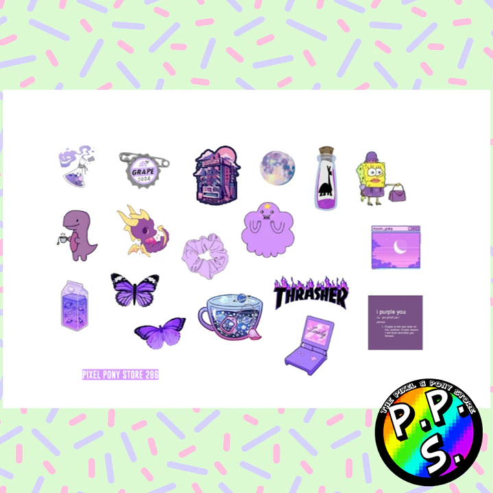 Lámina de Stickers 286 Purple 1