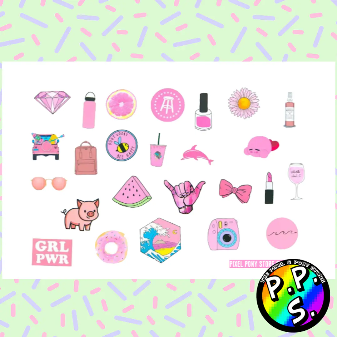 Lámina de Stickers 287 Pink 1