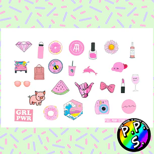Lámina de Stickers 287 Pink