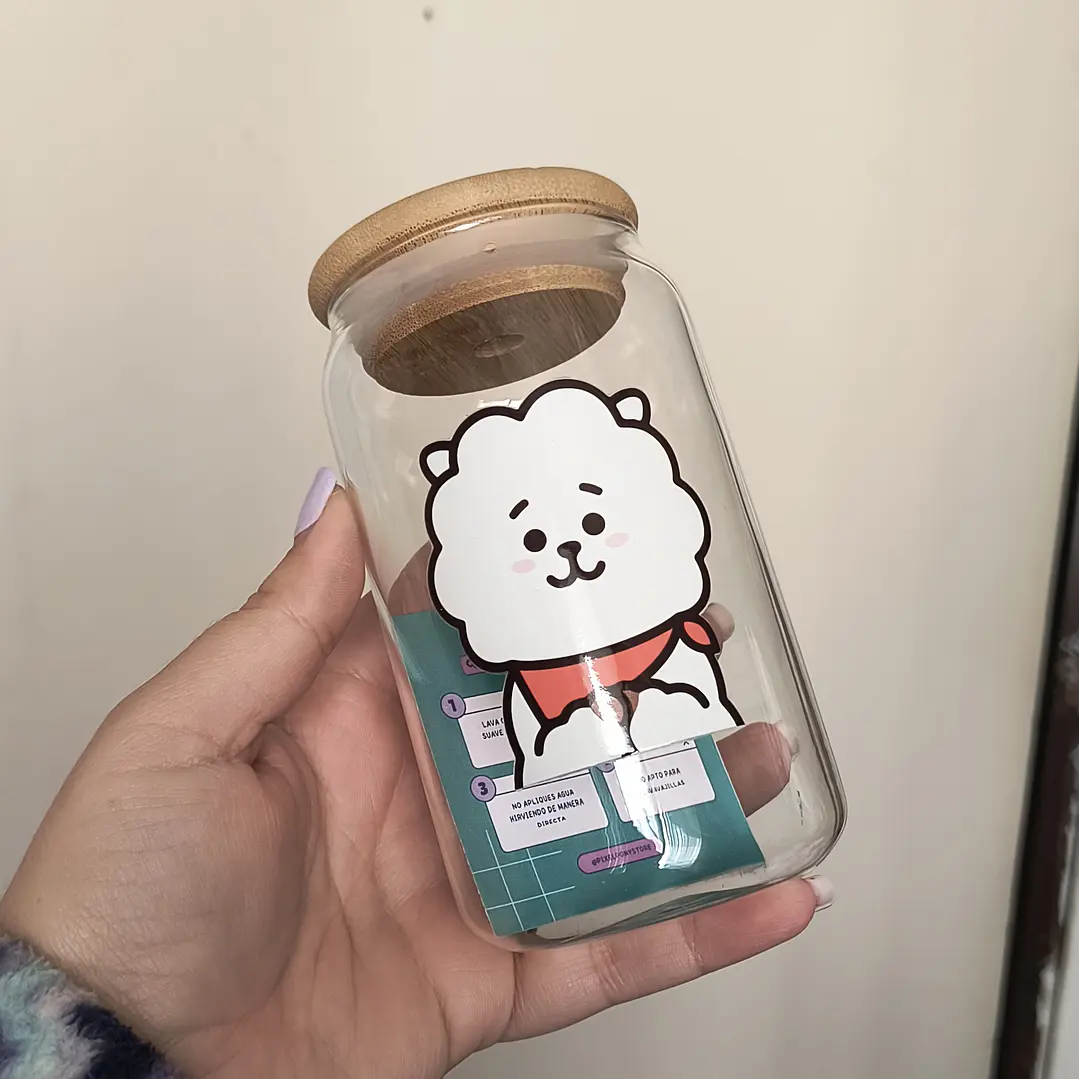 Vaso de Vidrio - K-Pop BTS BT21 - RJ 1