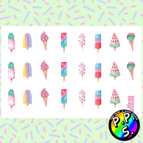 Lámina de Stickers 57 Helados