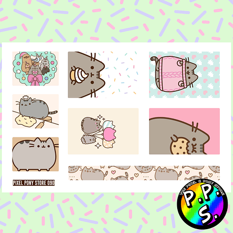 Lámina de Stickers 90 Box Pusheen