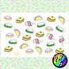 Lámina de Stickers 127 Gatos Sandwich