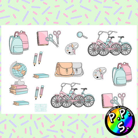 Lámina de Stickers 132 Cute Life