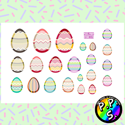 Lámina de Stickers 173 Huevos de Pascua Soft