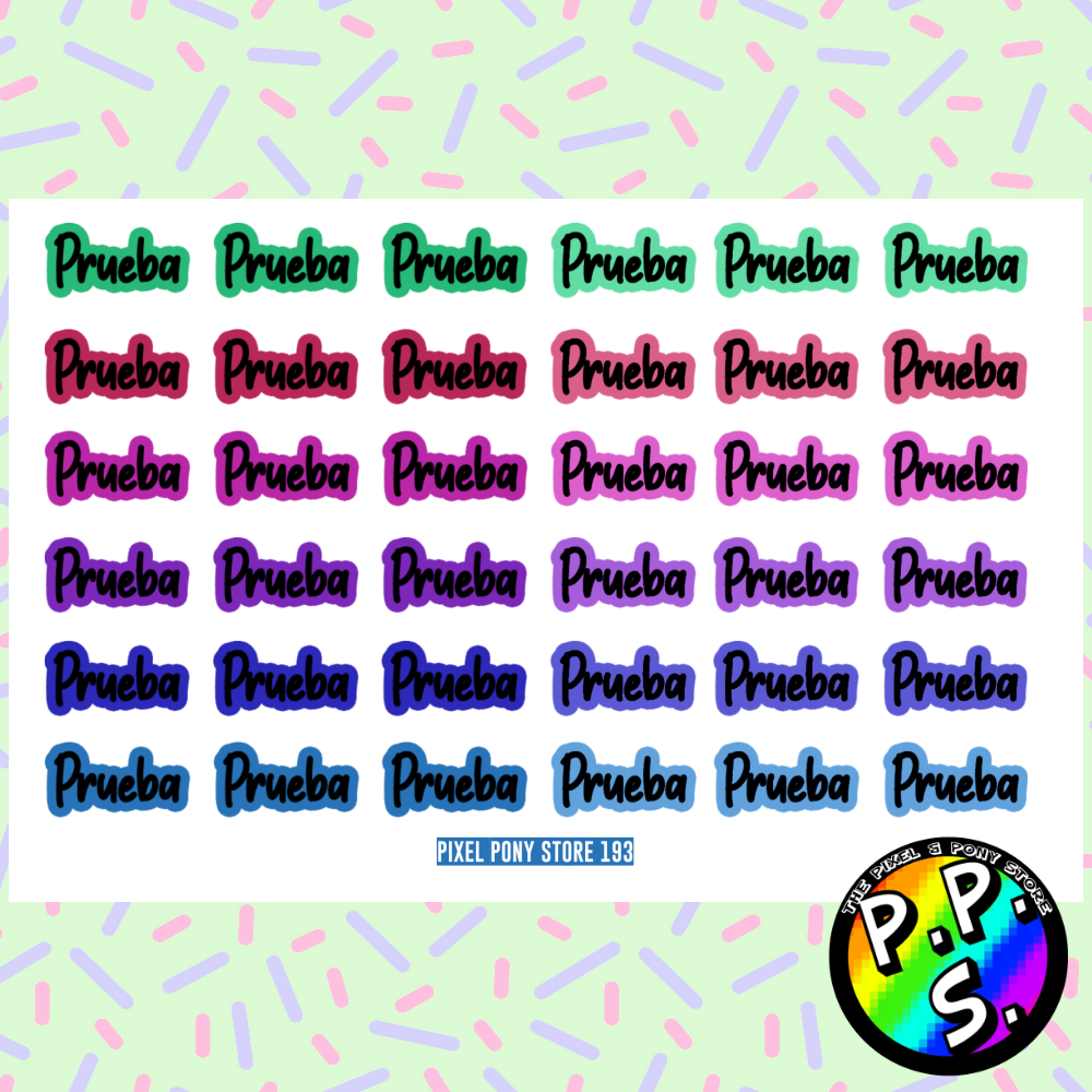 Lámina de Stickers 193 Prueba
