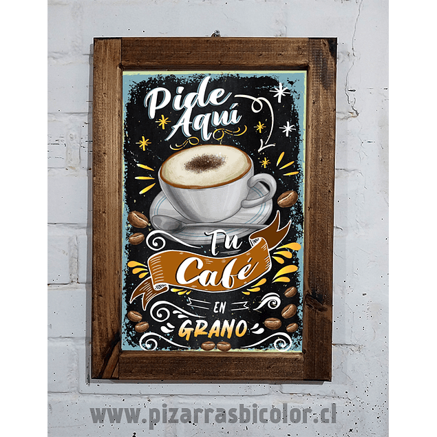 Letrero Cafe en grano