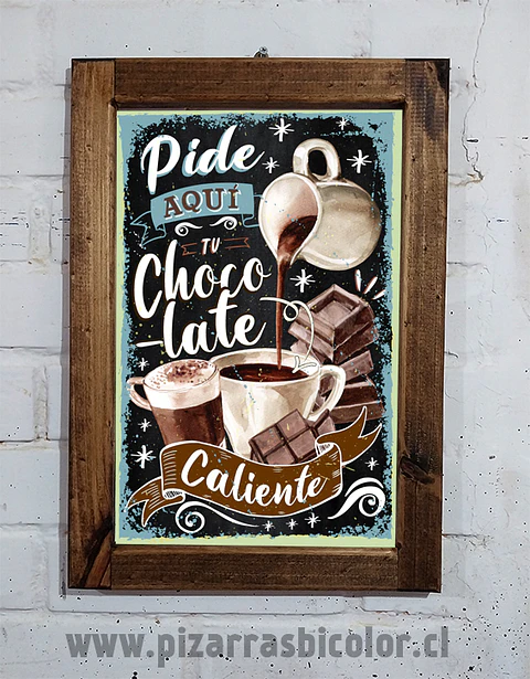 Letrero chocolate caliente
