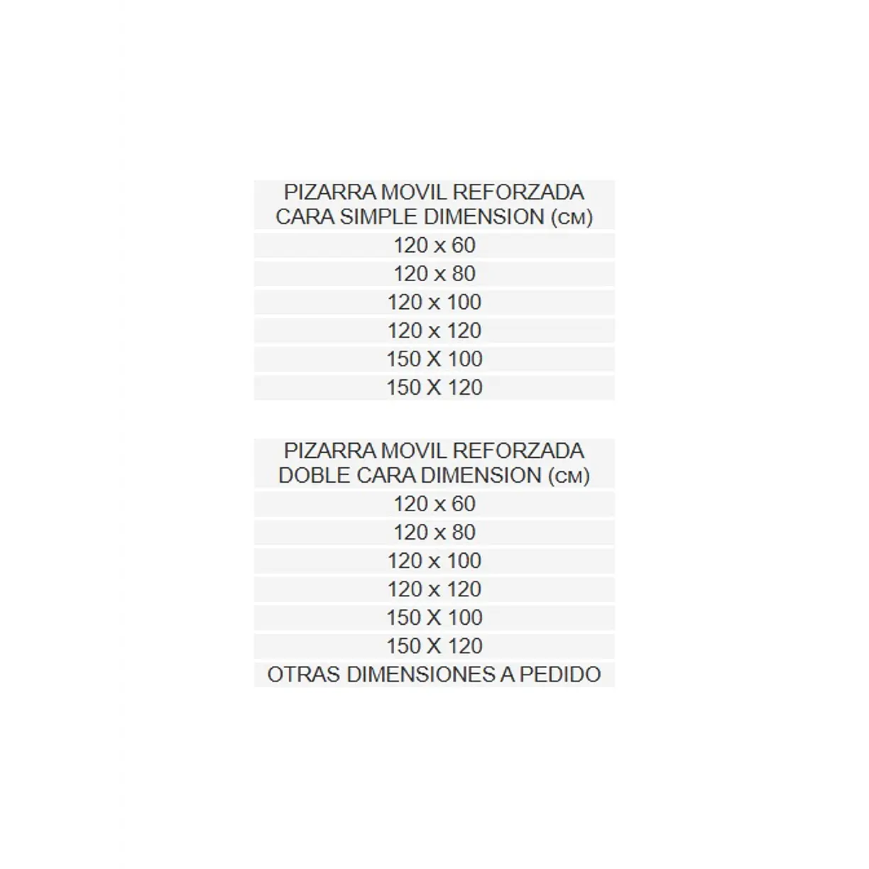 PIZARRA CON RUEDAS SOPORTE DESMONTABLE OPCIONAL SOPORTE FIJO 2