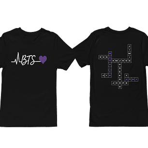 Polera BTS Heartbeat Crucigrama