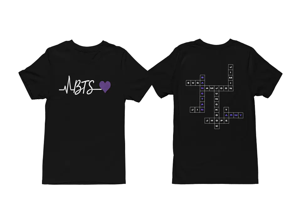 Polera BTS OT7 | Heartbeat Crossword 1