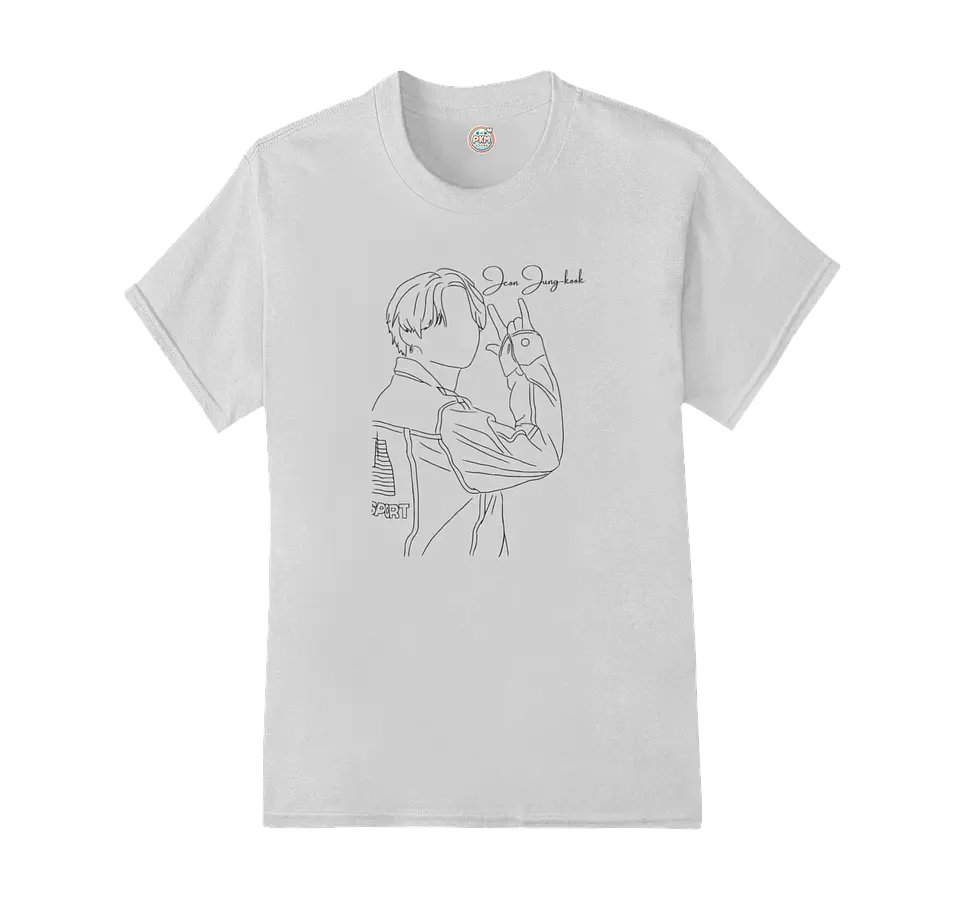 Polera Jungkook Monochrome Sketch 3