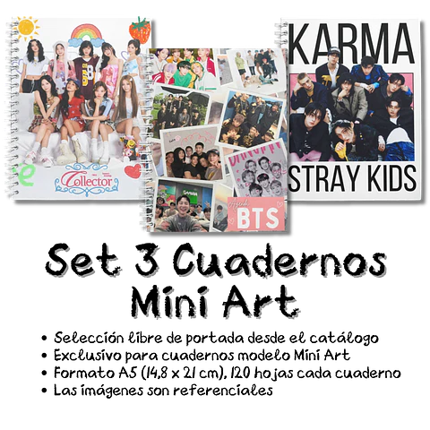 Set 3 Cuadernos Mini Art