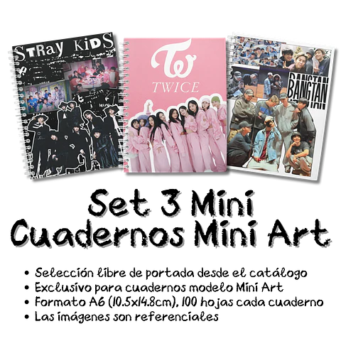 Set 3 Mini Cuadernos Mini Art A6