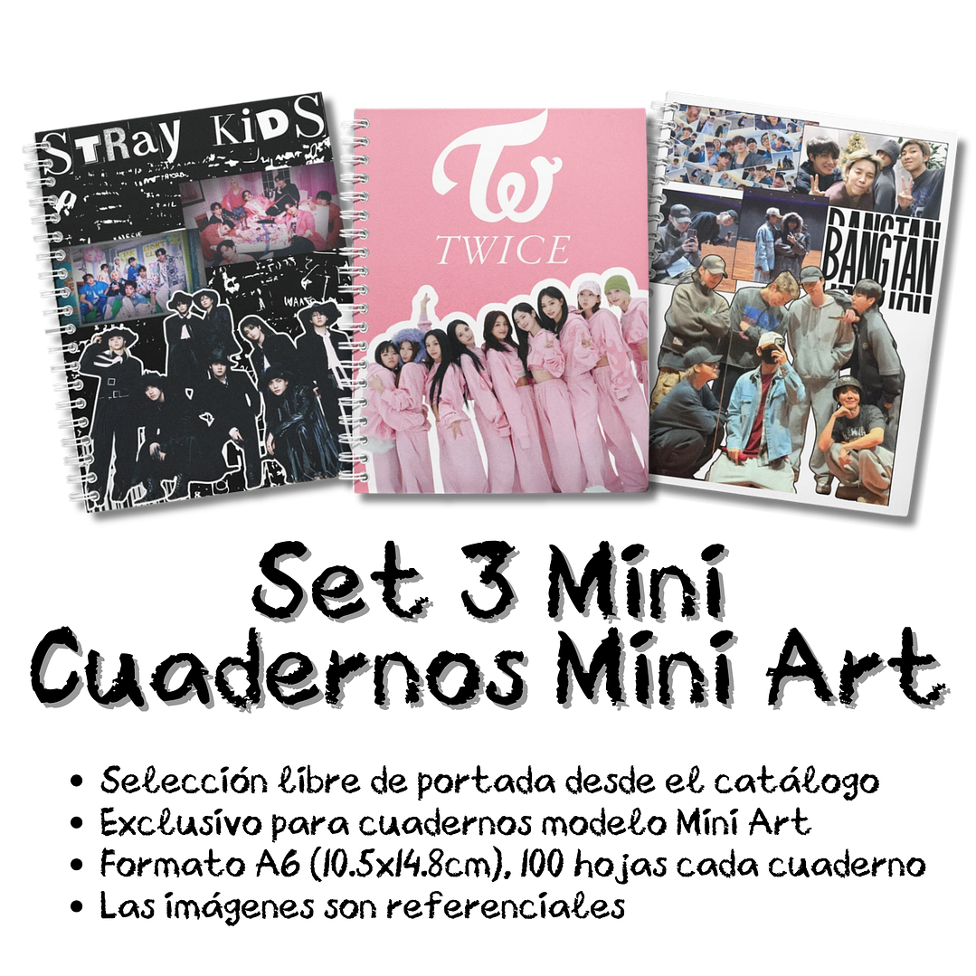 Set 3 Mini Cuadernos Mini Art A6 1