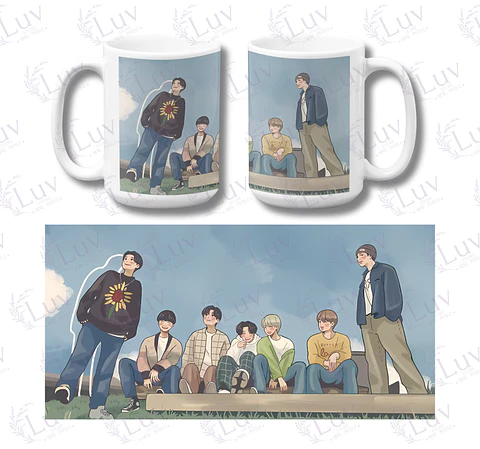 Tazón BTS OT7 | Life Goes On Chibi