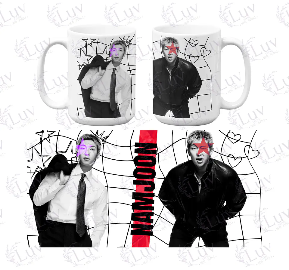 Tazón RM BTS | Monochrome Sketch 1