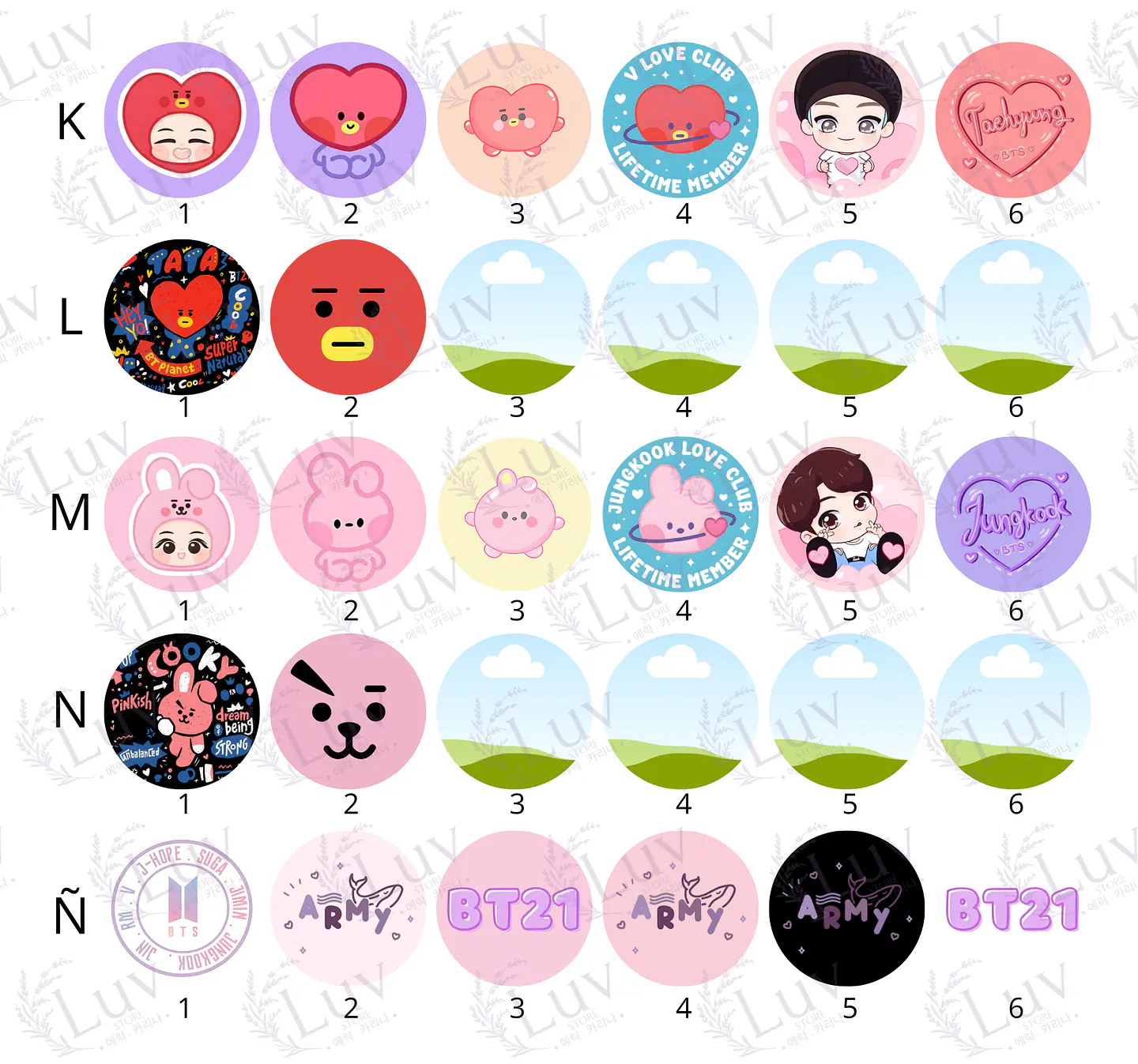 Chapitas BT21 | Colección Personajes 4