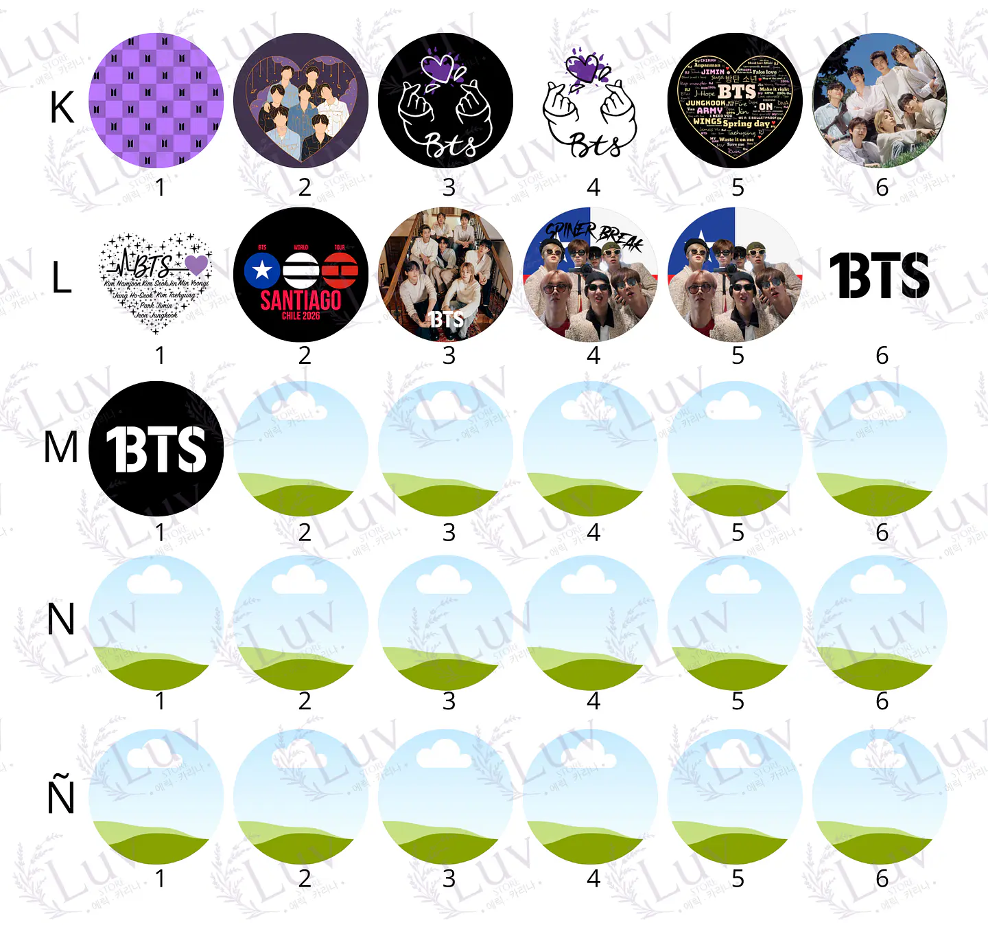 Chapitas BTS OT7 | Colección Grupal 4