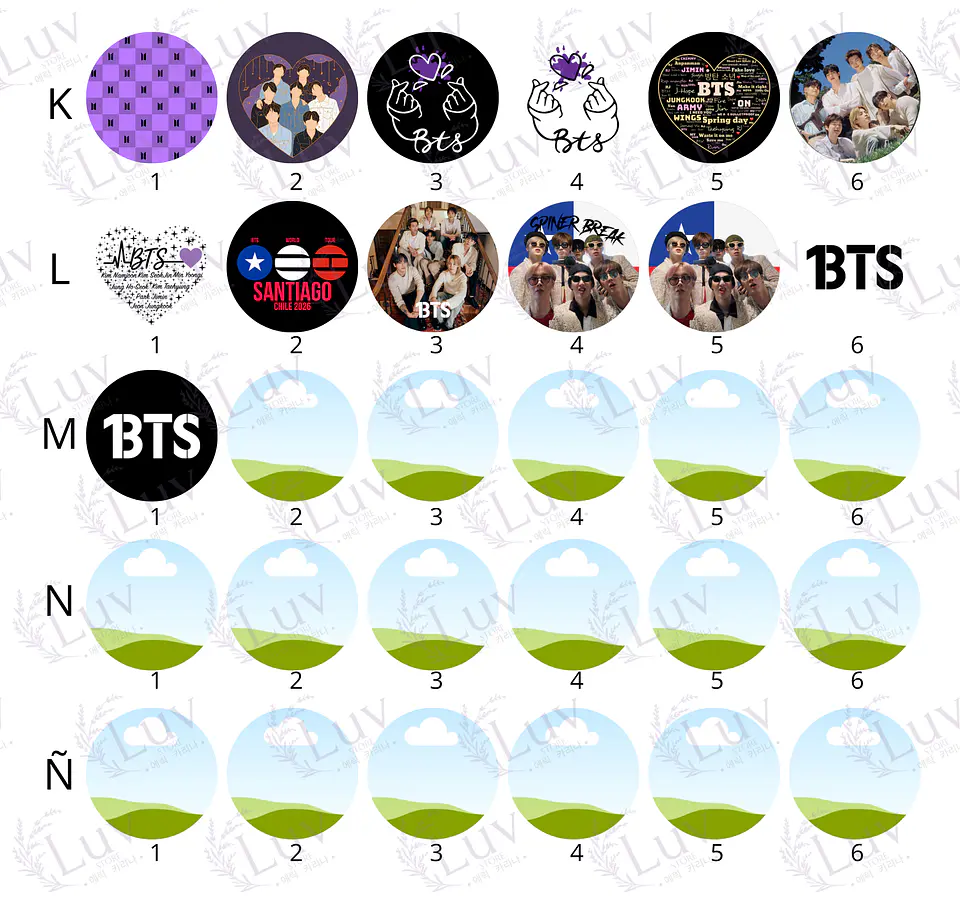 Chapitas BTS OT7 | Colección Grupal 4