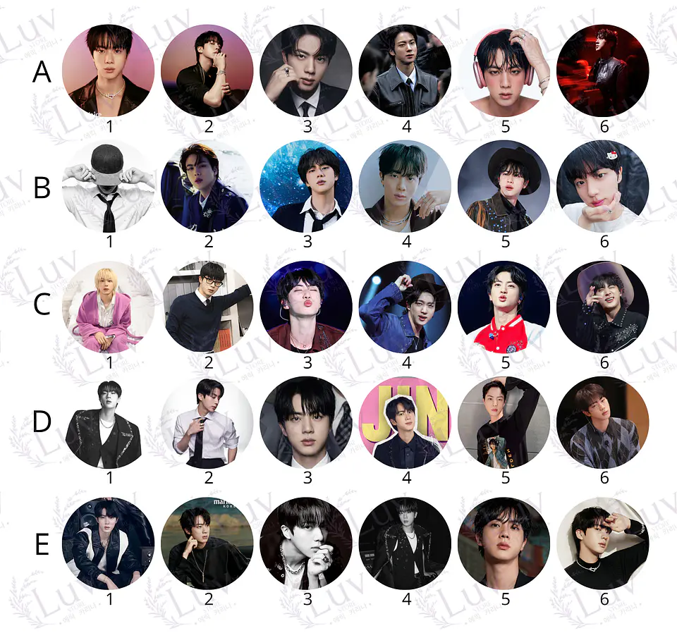 Chapitas Jin BTS | Colección Seokjin 2