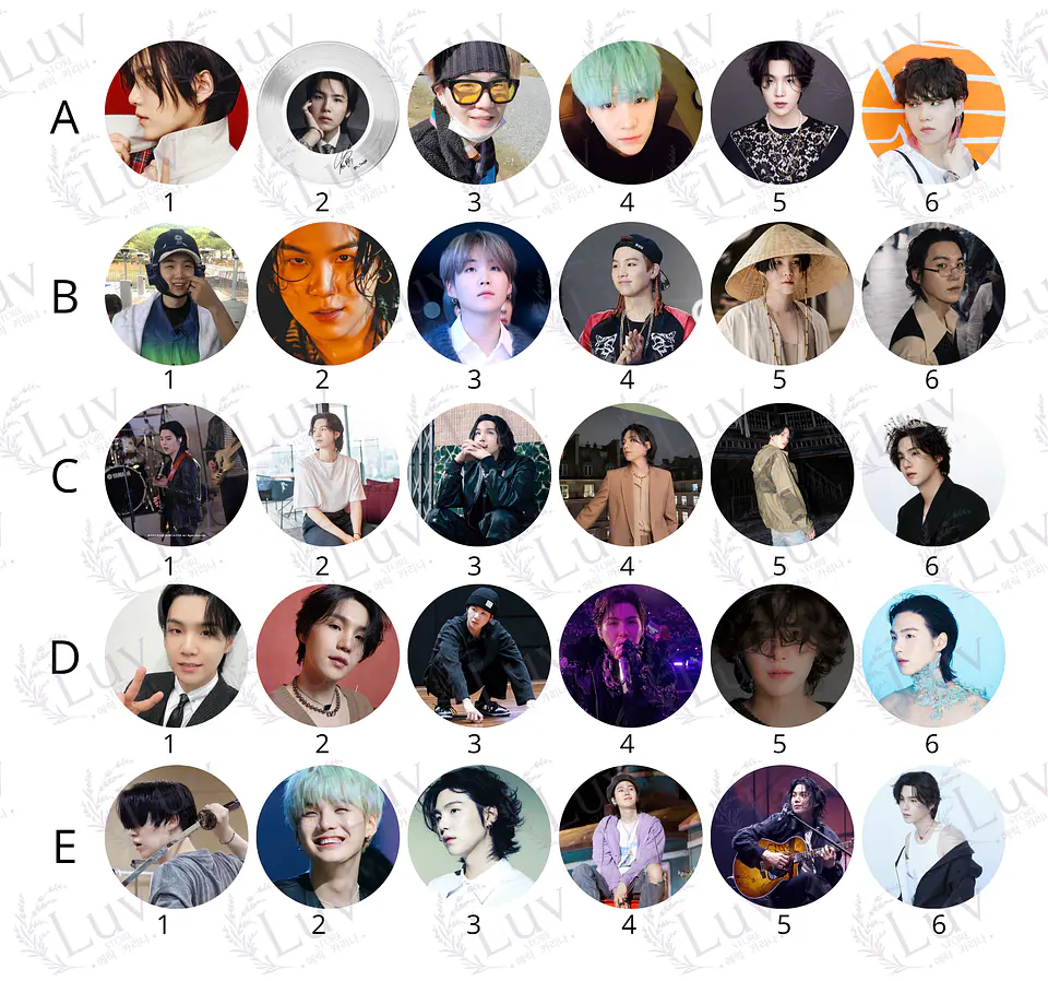 Chapitas SUGA BTS | Colección Yoongi 2