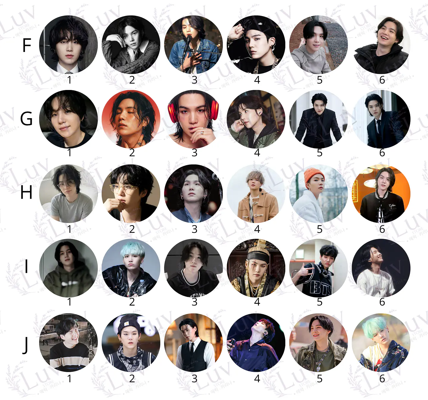 Chapitas SUGA BTS | Colección Yoongi 3