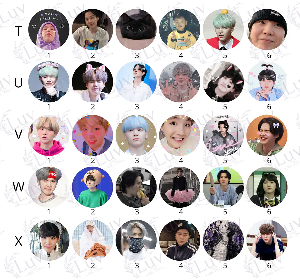 Chapitas SUGA BTS | Colección Yoongi 6