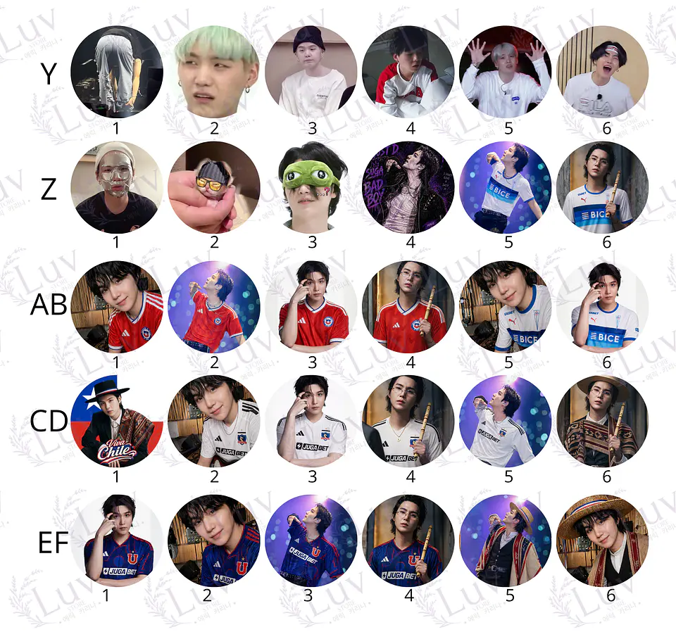Chapitas SUGA BTS | Colección Yoongi 7