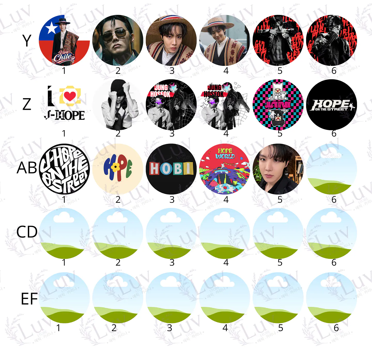 Chapitas J-Hope BTS | Colección Hoseok 7