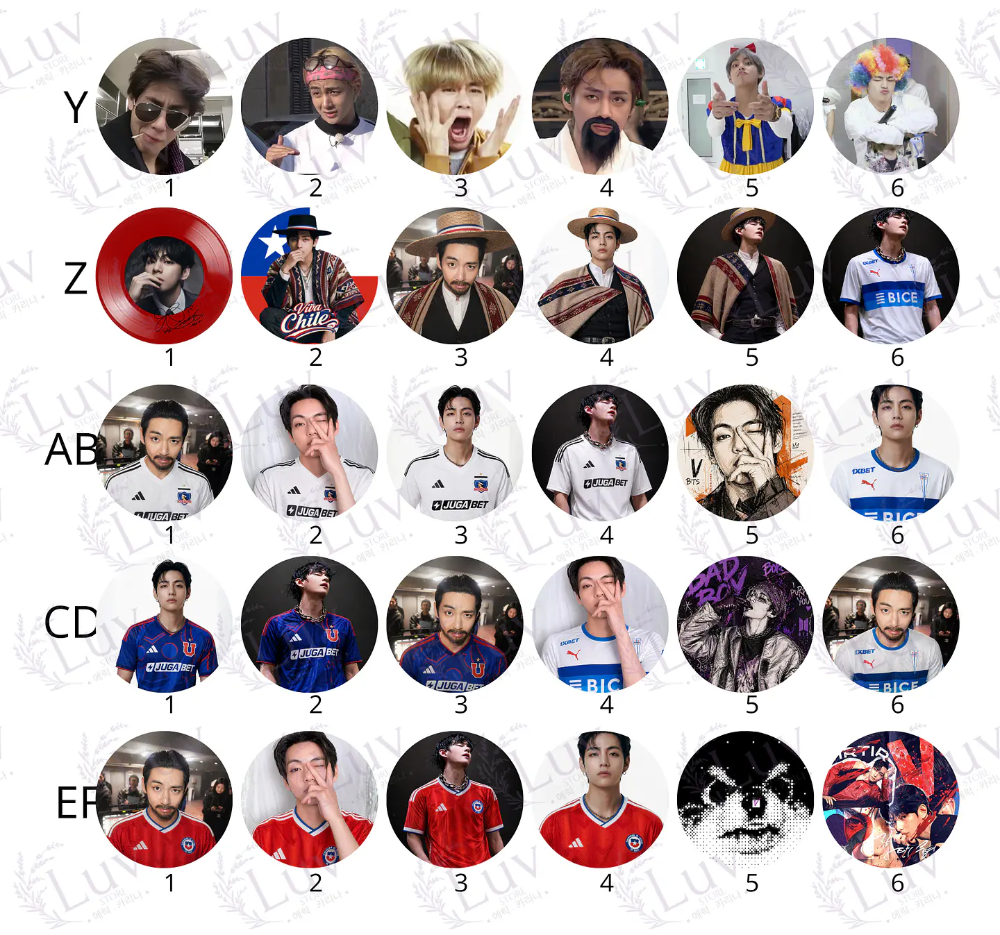 Chapitas V BTS | Colección Taehyung 7
