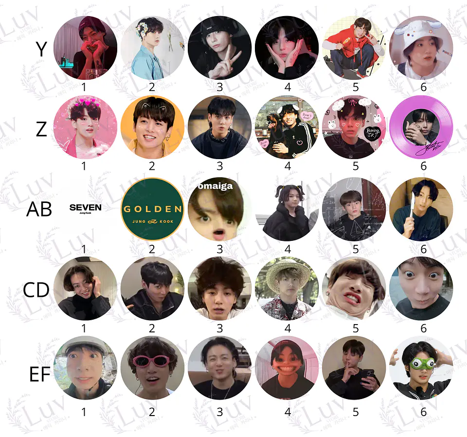 Chapitas Jungkook BTS | Colección Jungkook 7