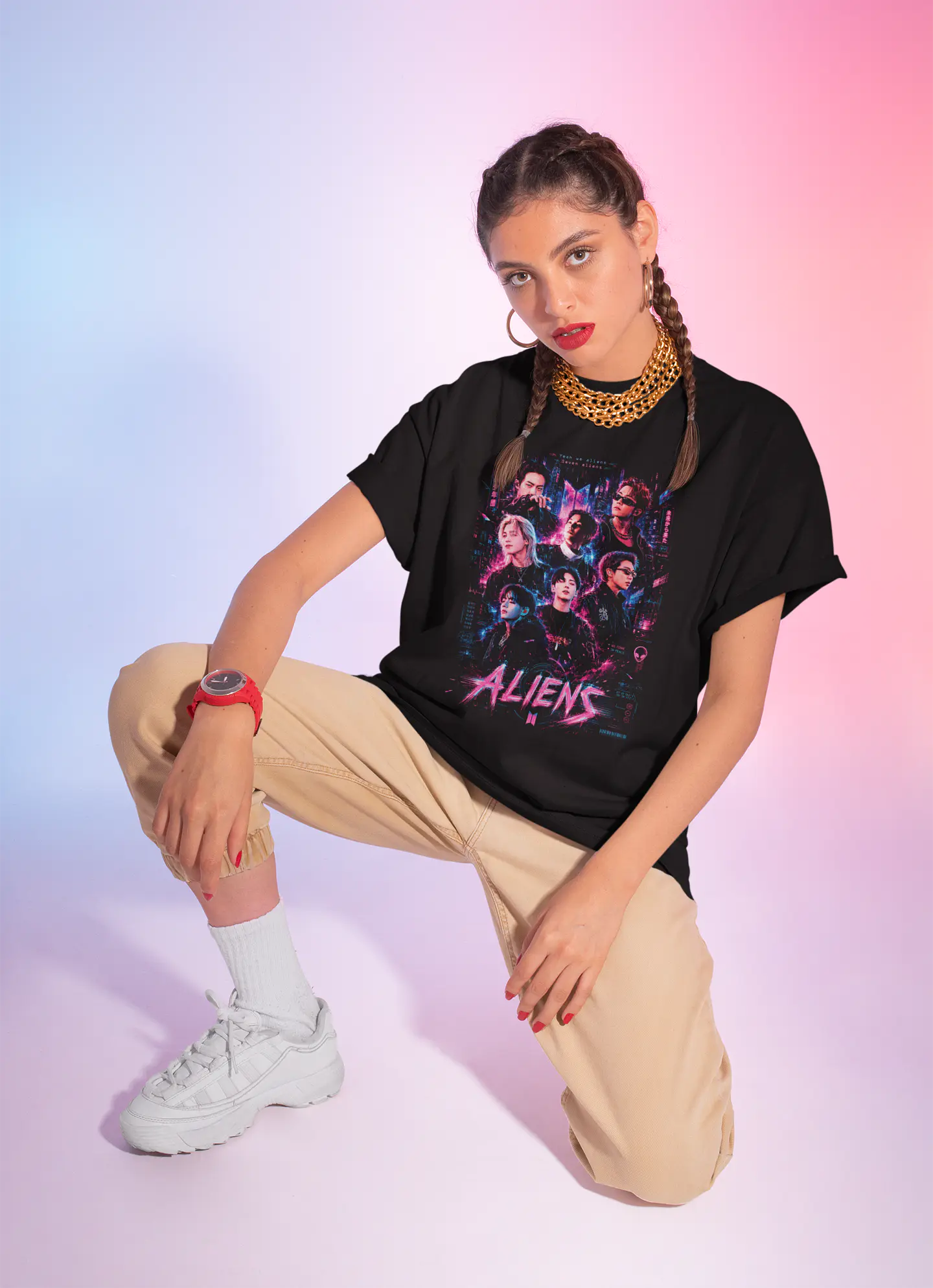 Polera BTS OT7 | Alien Connection 3