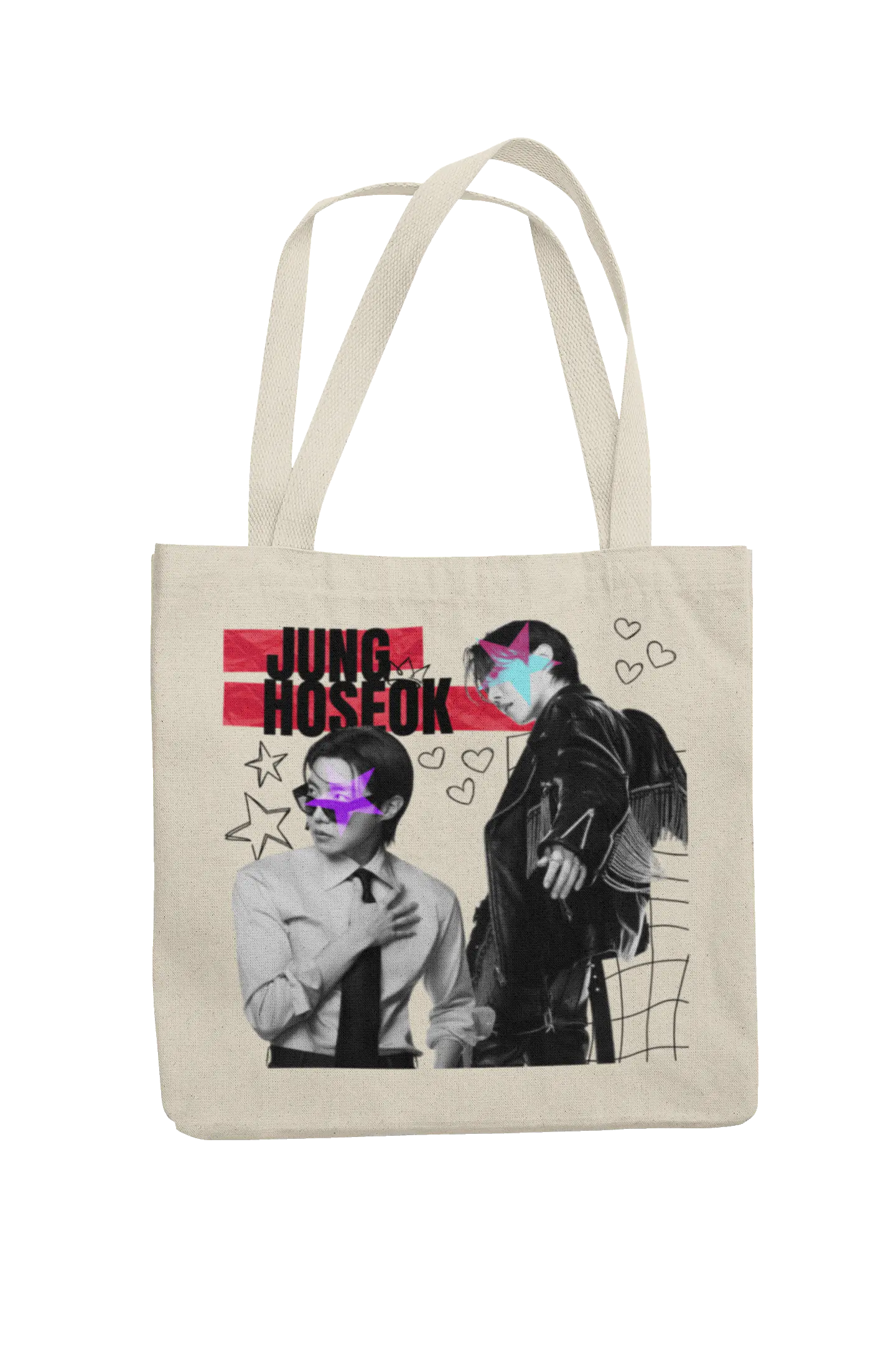 Totebag BTS Jung Hoseok | Neon Star Collage 3