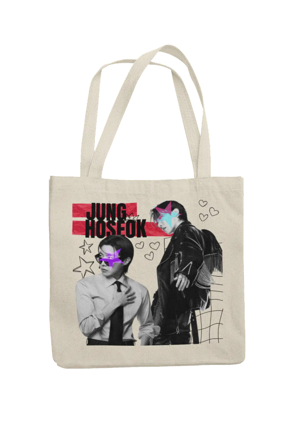 Totebag BTS Jung Hoseok | Neon Star Collage 3