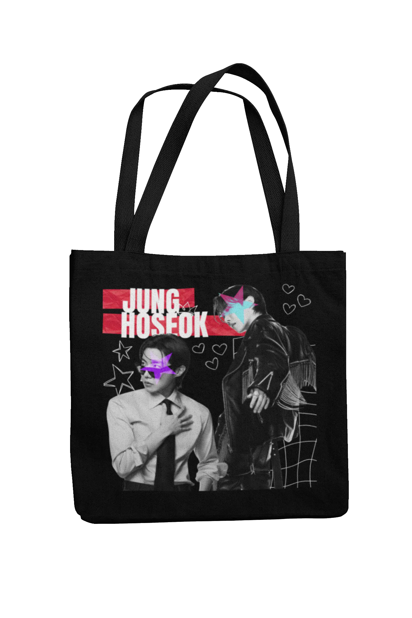 Totebag BTS Jung Hoseok | Neon Star Collage 1
