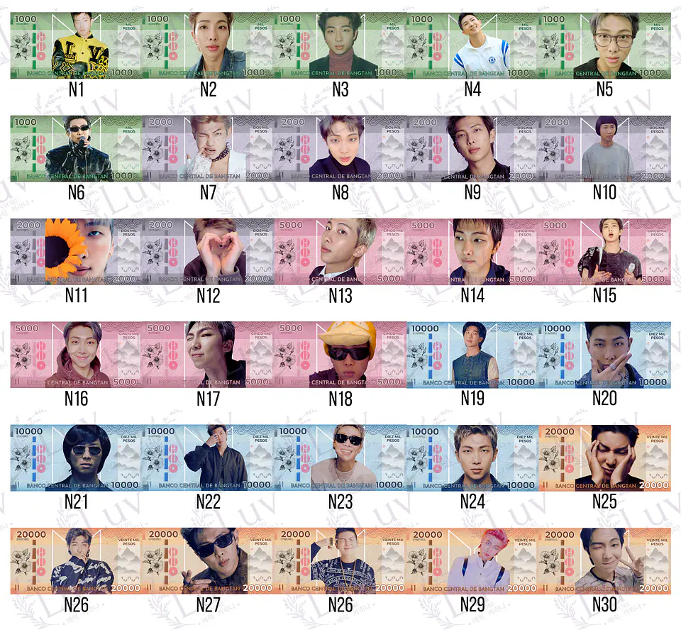 Bitibilletes BTS OT7 | Edición Coleccionable | Billetes 8