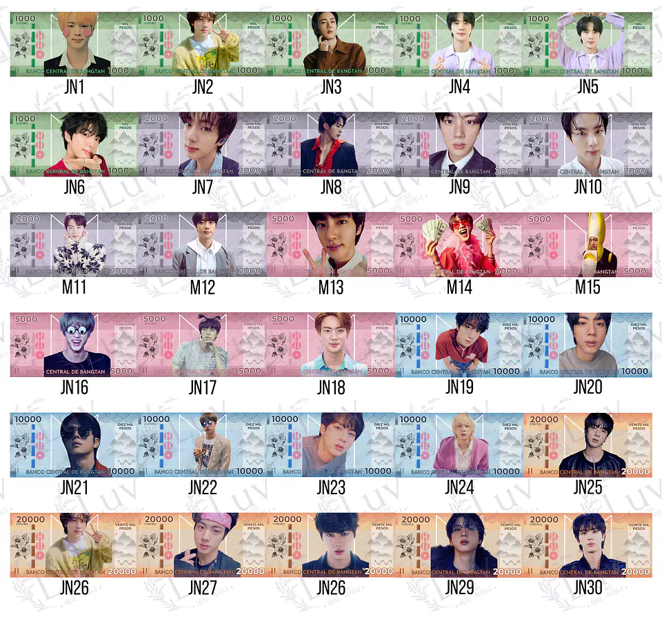 Bitibilletes BTS OT7 | Edición Coleccionable | Billetes 9
