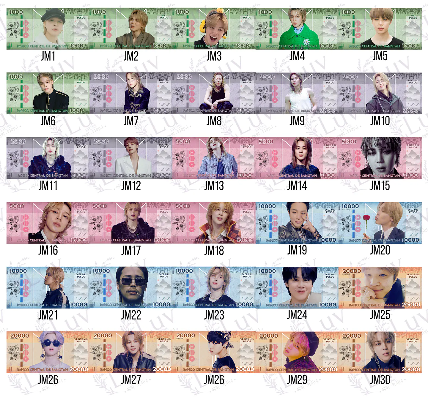 Bitibilletes BTS OT7 | Edición Coleccionable | Billetes 12