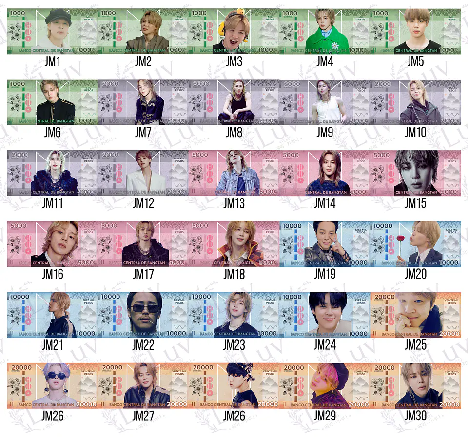 Bitibilletes BTS OT7 | Edición Coleccionable | Billetes 12