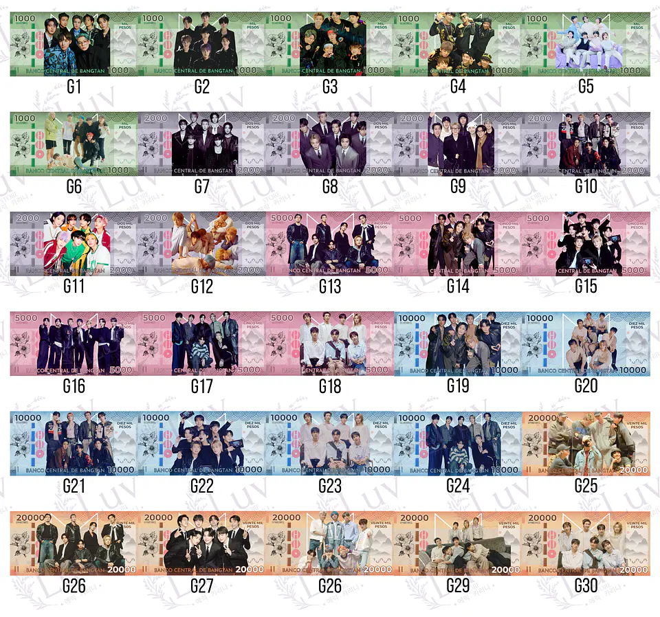Bitibilletes BTS OT7 | Edición Coleccionable | Billetes 15