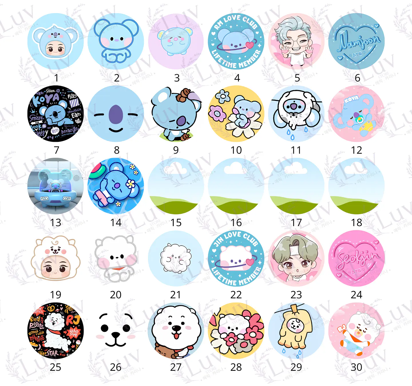 Chapitas BT21 | Colección Personajes 2