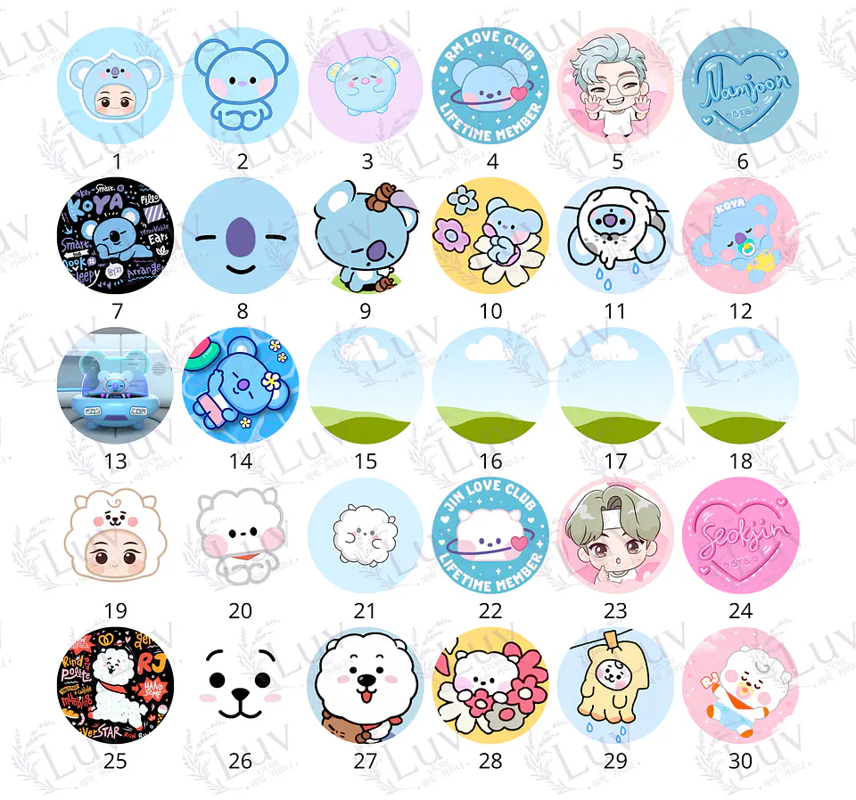Chapitas BT21 | Colección Personajes 2