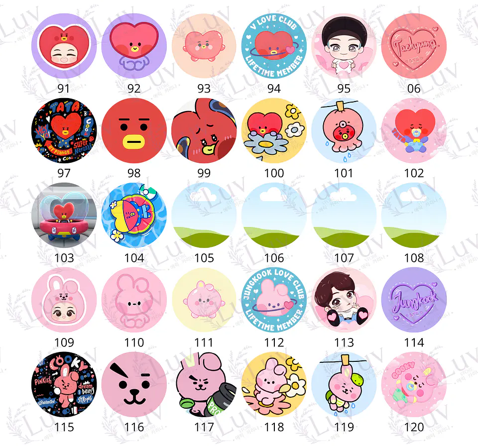 Chapitas BT21 | Colección Personajes 5